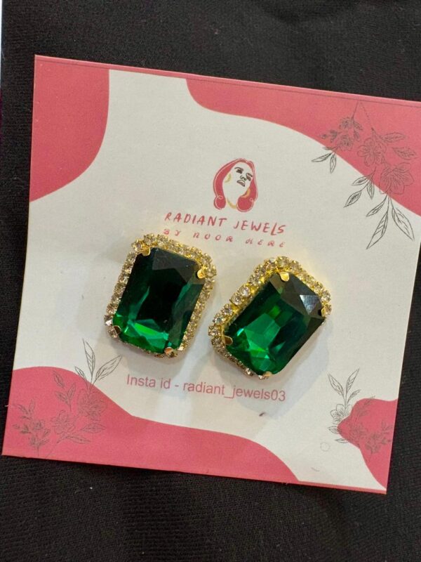 Green Stud Earrings
